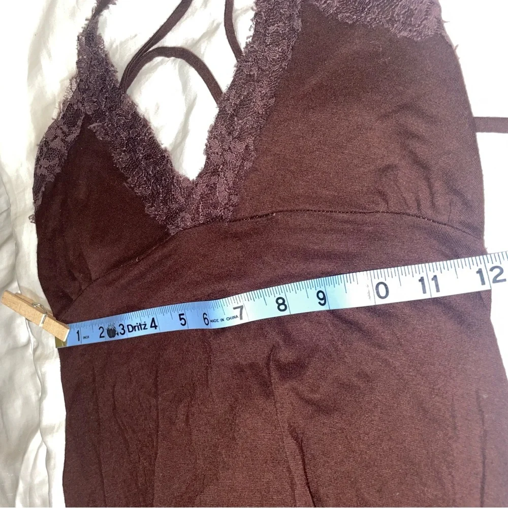 Brown Lace Fairy Mini Dress with Corset Back S/M - Picture 5 of 6